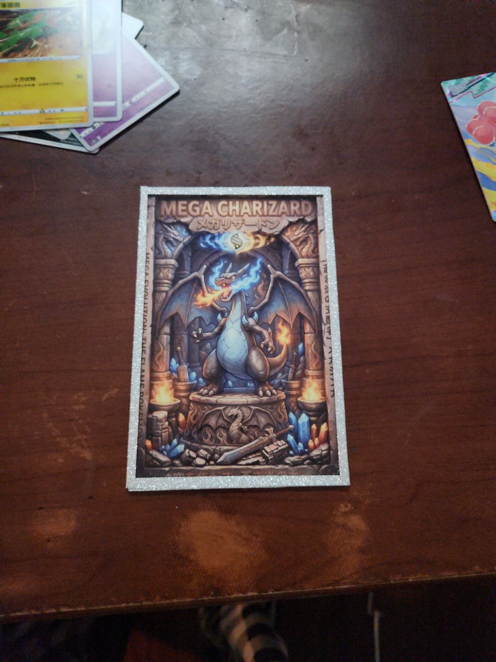 Pokemon Mega Charizard Artboard- Blue, Orange, Brown